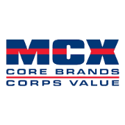 MCX logo with bold blue & red letters; smaller blue text below: 'Core Brands, Corps Value.'